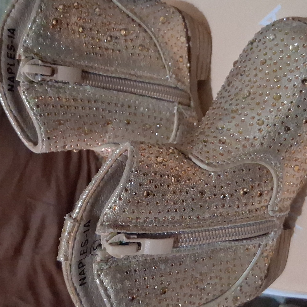 Sparkling Gold Ankle Boots